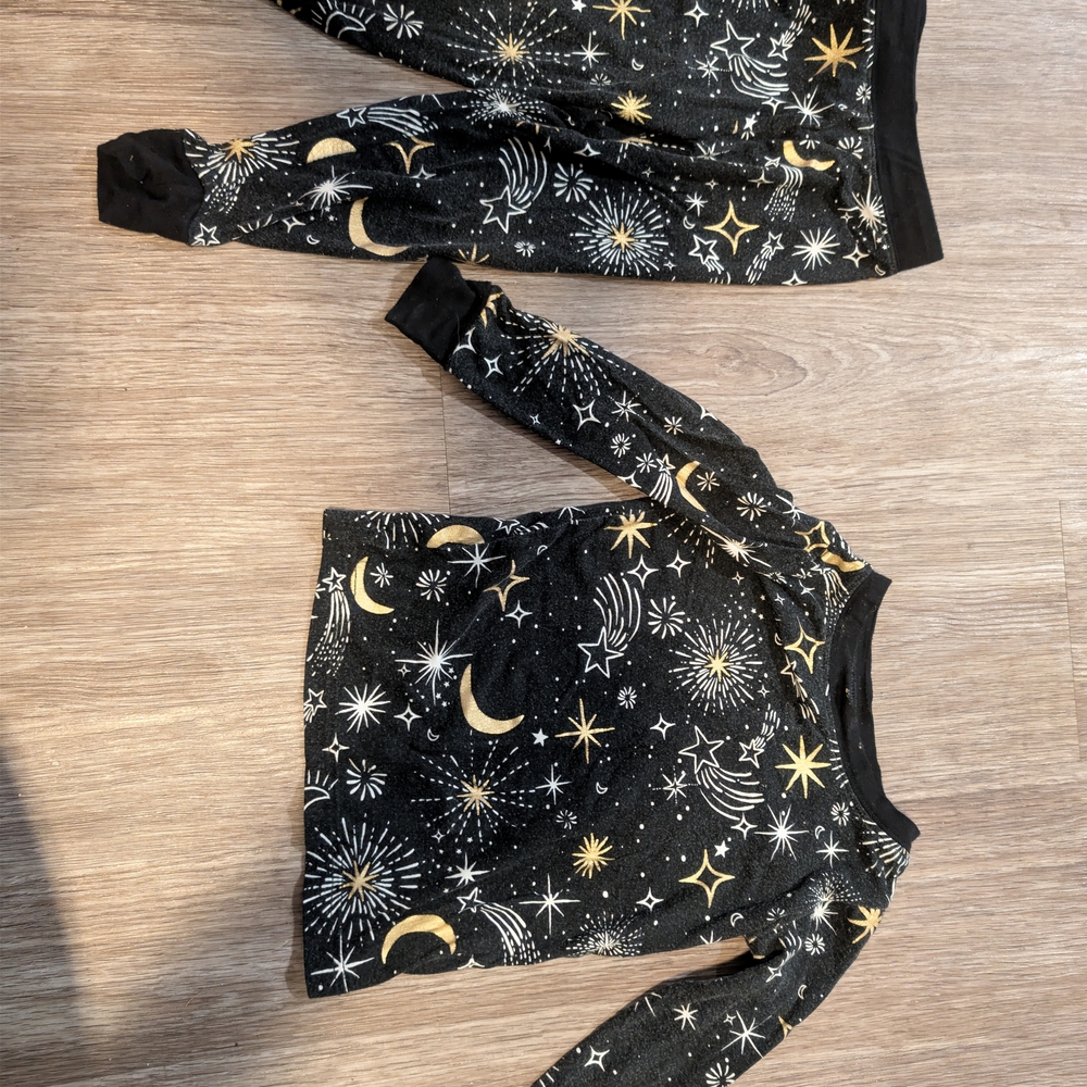 Little Sleepies Starry Night Pajama Set - Black and Gold